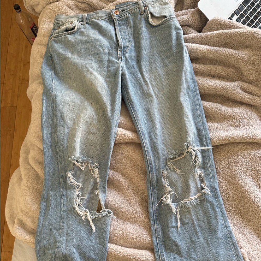 Free people light wash ripped jeans